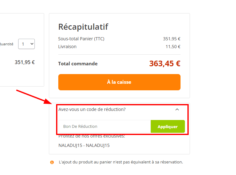Comment appliquer un code promo sur Battery Empire
