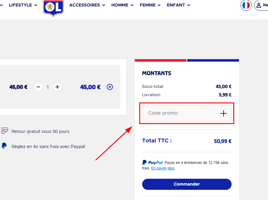Comment utiliser un code promo sur Boutique OL