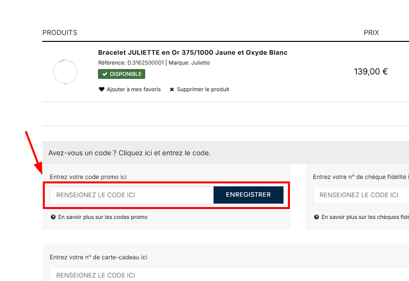 Comment utiliser un code promo sur CLEOR