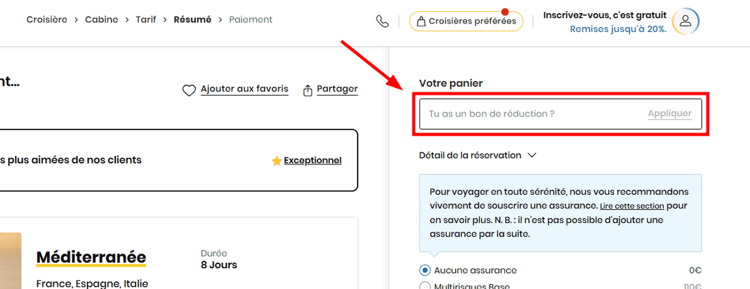 Comment utiliser un code promo sur Costa croisières