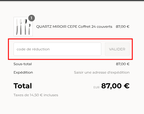 Comment activer un code promo sur Guy Degrenne