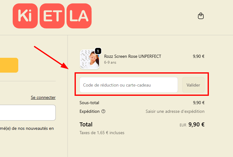 Comment appliquer un code promo sur KI ET LA