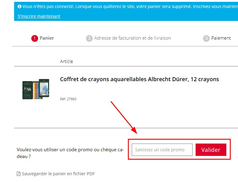 Comment utiliser un code promo sur Le Géant des Beaux-Arts