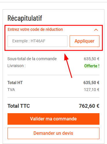Comment appliquer un code promo sur Manutan