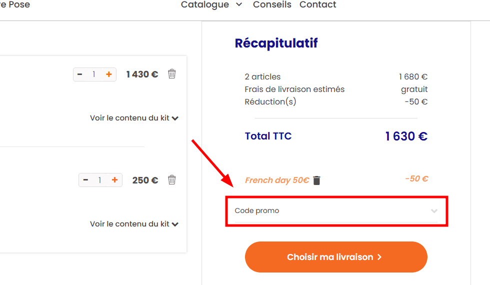 Comment utiliser un code promo sur Mon kit solaire
