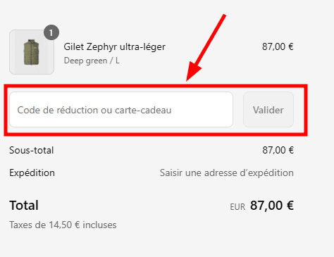 Comment activer un code promo sur North Sails