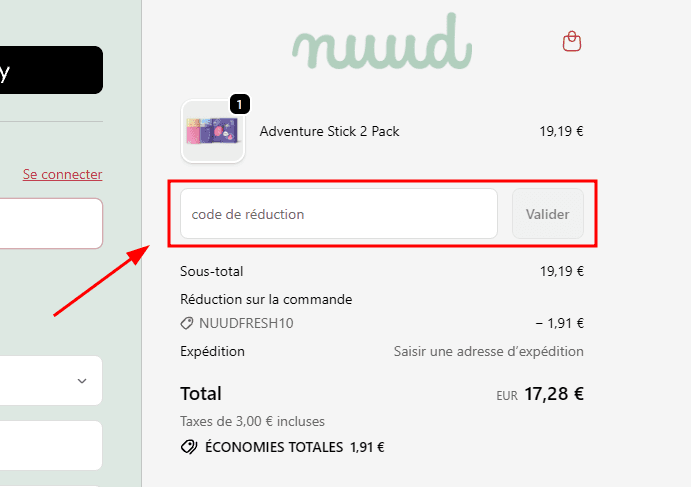 Comment activer un code promo sur Nuud