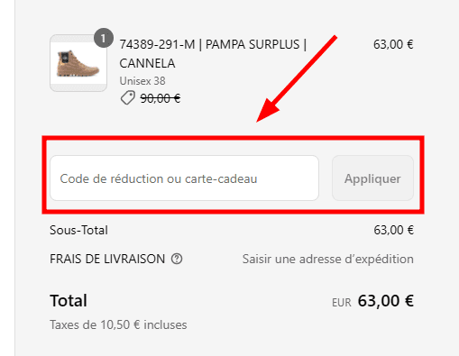 Comment appliquer un code promo sur Palladium