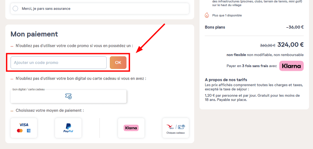 Comment activer un code promo sur Pierre & Vacances