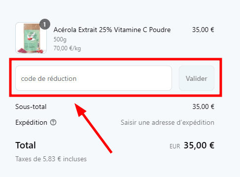 Comment activer un code promo sur Rue des plantes