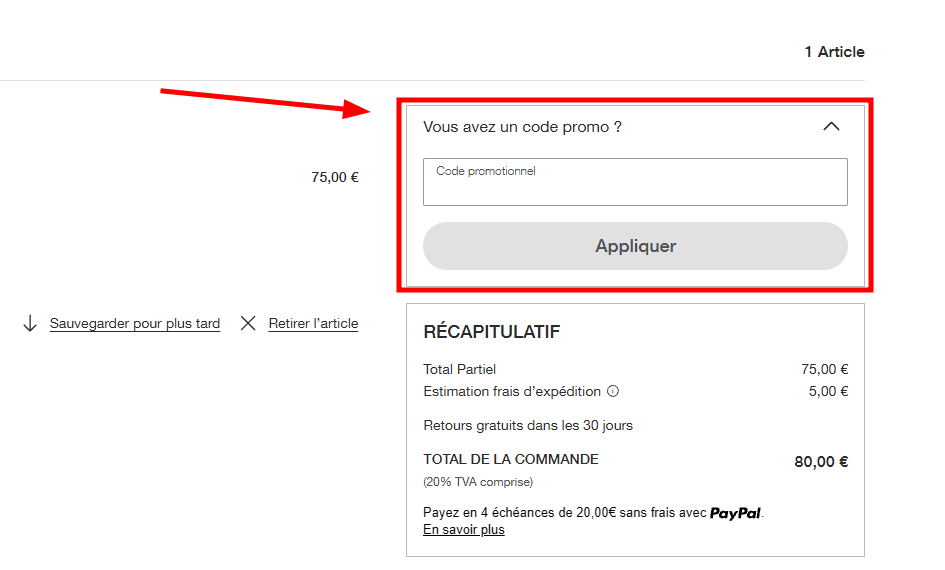 Comment utiliser un code promo sur The North Face