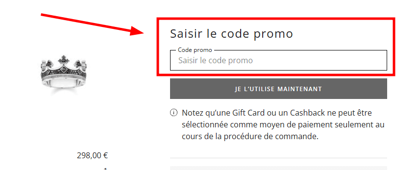 Comment utiliser un code promo sur Thomas Sabo